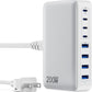 USB C Charger 200W USB C Charger Block, Upgraded GaN III 8-Port Fast Charging Station Hub, PD 65W Laptop Charging Adapter