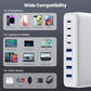 USB C Charger 200W USB C Charger Block, Upgraded GaN III 8-Port Fast Charging Station Hub, PD 65W Laptop Charging Adapter