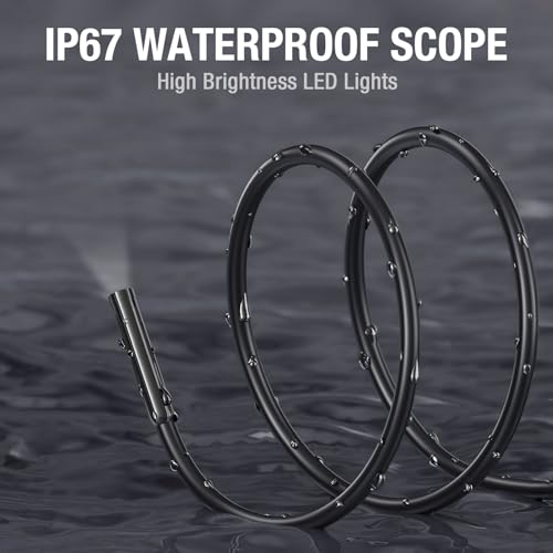 USB C Endoscope Camera with Light, Teslong Type-C Snake Borescope Camera with 8 LED Lights, 10FT Flexible Waterproof Inspection Cam, Fiber Optic Scope