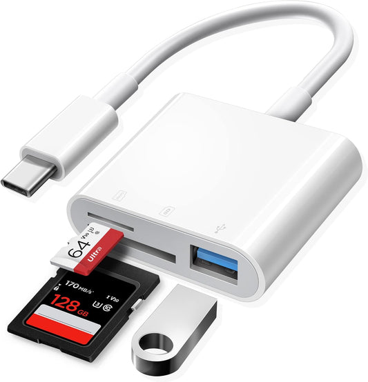 USB C SD Card Reader, Oyuiasle USB C to SD Card for iPhone 15 16/iPad/Mac/Laptop, USB-C/Type C Memory Card Adapter for iMac, iPad Pro Air Mini