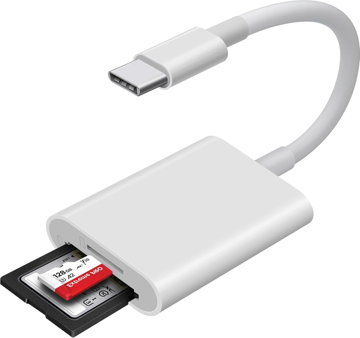 USB C SD Card Reader, WNXSLOAD SD Card Adapter with SD MicroSD Dual Slots for iPhone 15 16 iPad Mac MacBook Laptop