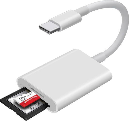 USB C SD Card Reader, WNXSLOAD SD Card Adapter with SD MicroSD Dual Slots for iPhone 15 16 iPad Mac MacBook Laptop