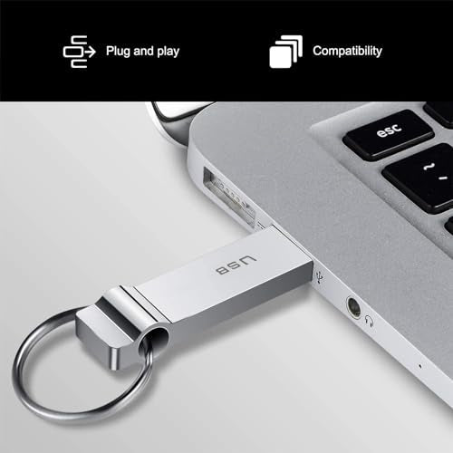 USB Flash Drive 230GB Waterproof USB Stick High Speed Memory Stick 230GB Ultra Large Storage Metal Thumb Drive with Keychain Design