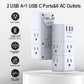 USB Multi Plug Outlet Extender - YISHU Surge Protector with Rotating Plug, 6 AC Plug Extender with 3 USB Ports