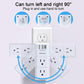 USB Multi Plug Outlet Extender - YISHU Surge Protector with Rotating Plug, 6 AC Plug Extender with 3 USB Ports