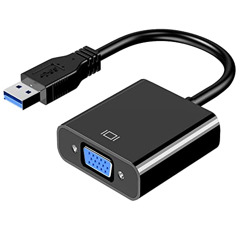 USB to VGA Adapter for Monitor MacBook, VGA to USB 3.0/2.0 Converter 1080P Multi-Display Video Cable for Laptop Desktop PC to Monitors, Projector