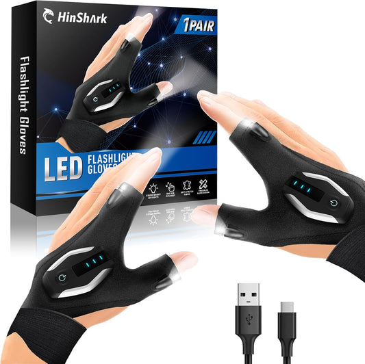 Valentines Day Gifts for Him, LED Flashlight Gloves, Mens Valentines Gifts for Men Dad Husband Boyfriend