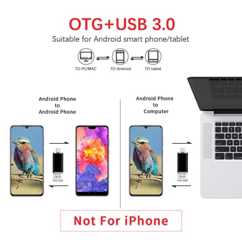 Vansuny 128GB USB C Flash Drive 2 in 1 OTG USB 3.0 + Type C Memory Stick with Keychain Dual Type C Thumb Drive Photo Stick Jump Drive