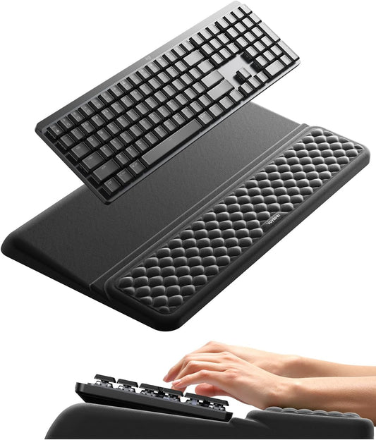 Vaydeer Wrist Rest with Keyboard Stand, Computer Wrist Support Pad, Ergonomic Keyboard Riser Holder Lifter Tray with Wrist Pad