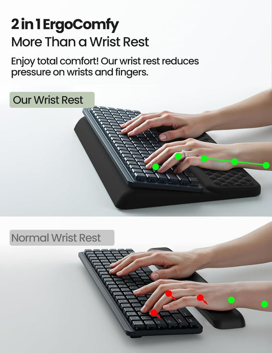 Vaydeer Wrist Rest with Keyboard Stand, Computer Wrist Support Pad, Ergonomic Keyboard Riser Holder Lifter Tray with Wrist Pad