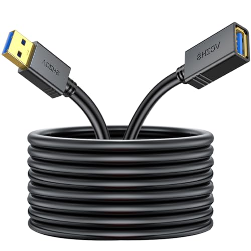 VCZHS Tech USB 3.0 Extension Cable 20 FT, Heavy-Duty 22AWG Power Wire, USB Extender Cord, High-Speed 5Gbps Type A Male to Female for Remote Printer