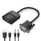 VENTION VGA to HDMI Adapter 0.5FT, Uni-Directional VGA(Source) to HDMI(Display) Converter (Male to Female) 1080@60Hz with Audio Cable