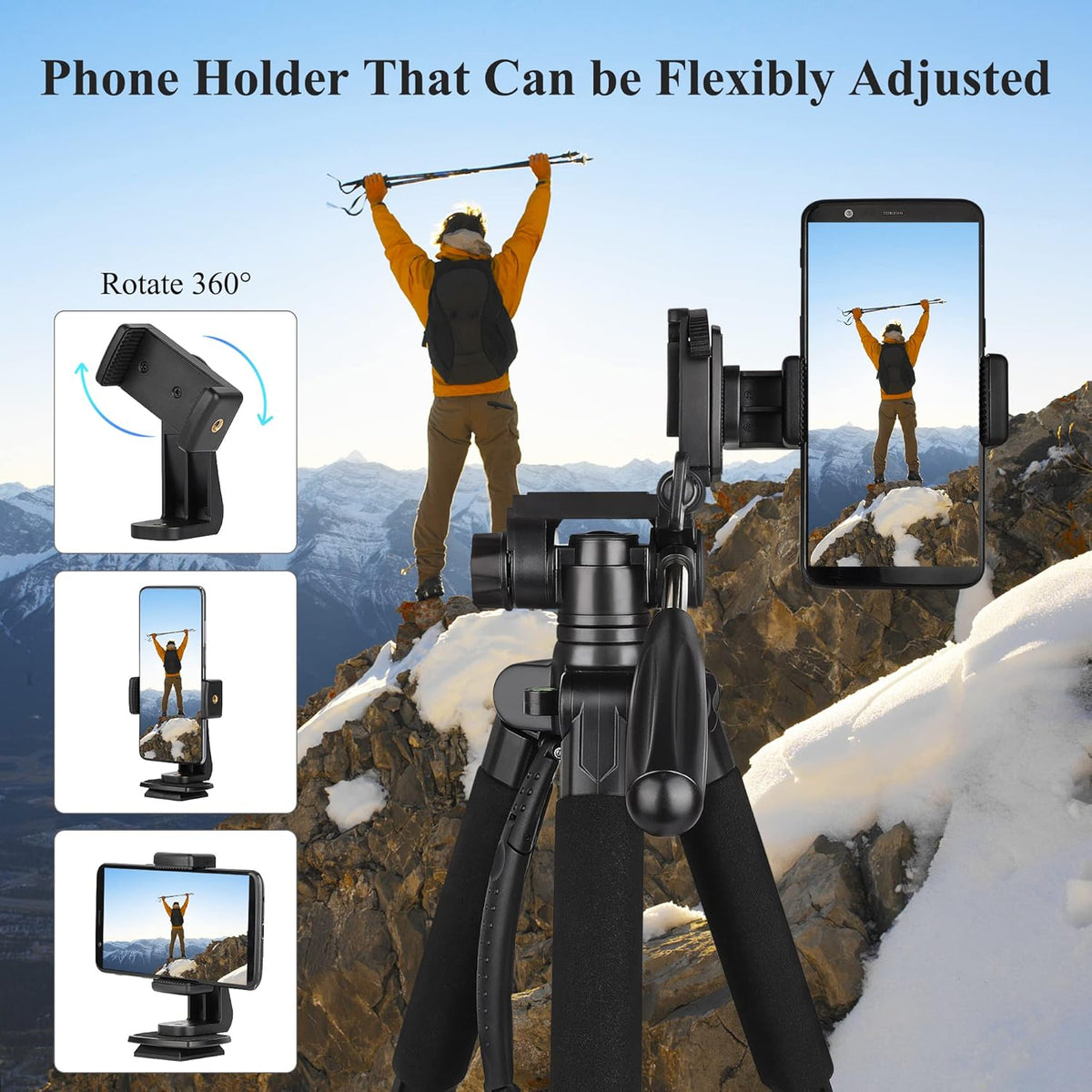 VICTIV 74” Camera Tripod, Tripod for Camera and Phone, Aluminum Professional Tripod Stand for Canon Nikon with Carry Bag and Phone Holder