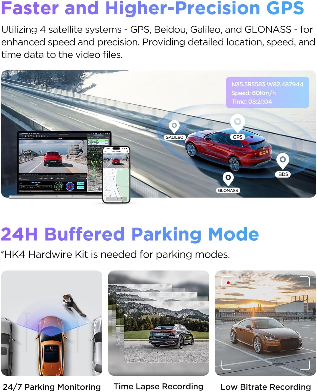 VIOFO A229 Pro 4K HDR Dash Cam, Dual STARVIS 2 IMX678 IMX675, 4K+2K Front and Rear Car Camera, 2 Channel with HDR, Voice Control, 5GHz WiFi GPS