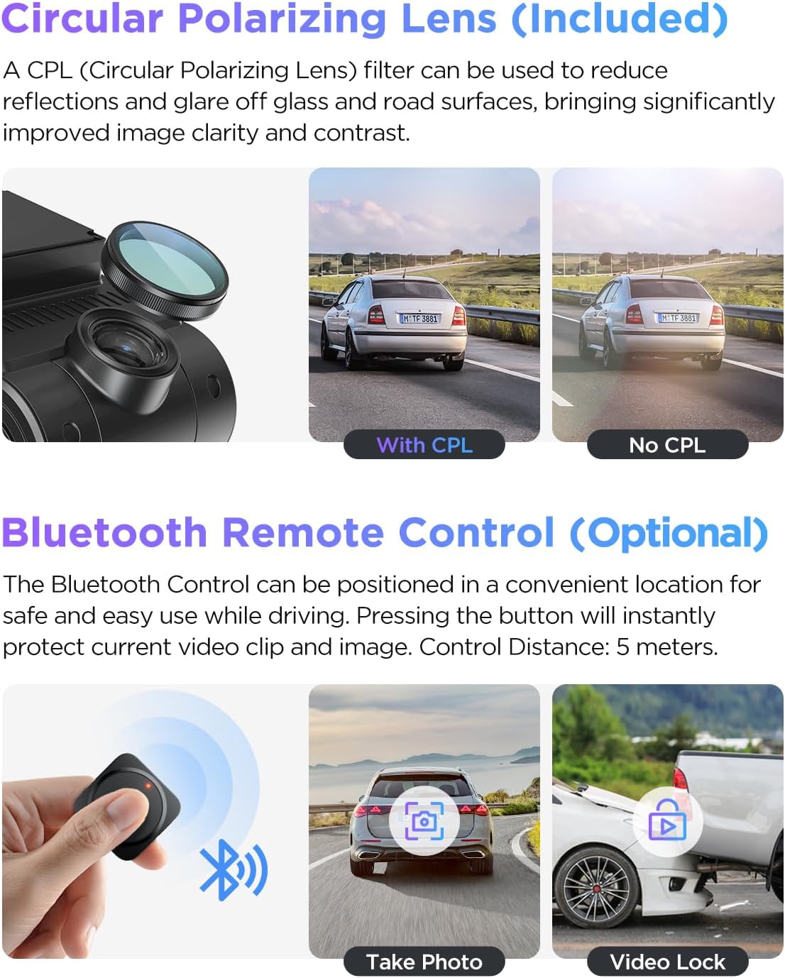 VIOFO A229 Pro 4K HDR Dash Cam, Dual STARVIS 2 IMX678 IMX675, 4K+2K Front and Rear Car Camera, 2 Channel with HDR, Voice Control, 5GHz WiFi GPS