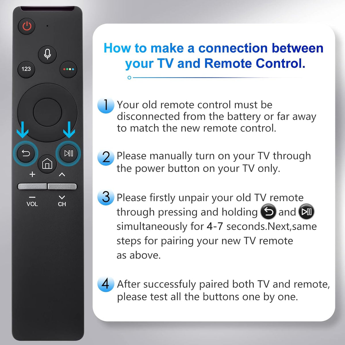 Voice Replacement for Samsung-Smart-TV-Remote, New Upgraded BN59-1266A for Samsung Remote Control with Voice Function.