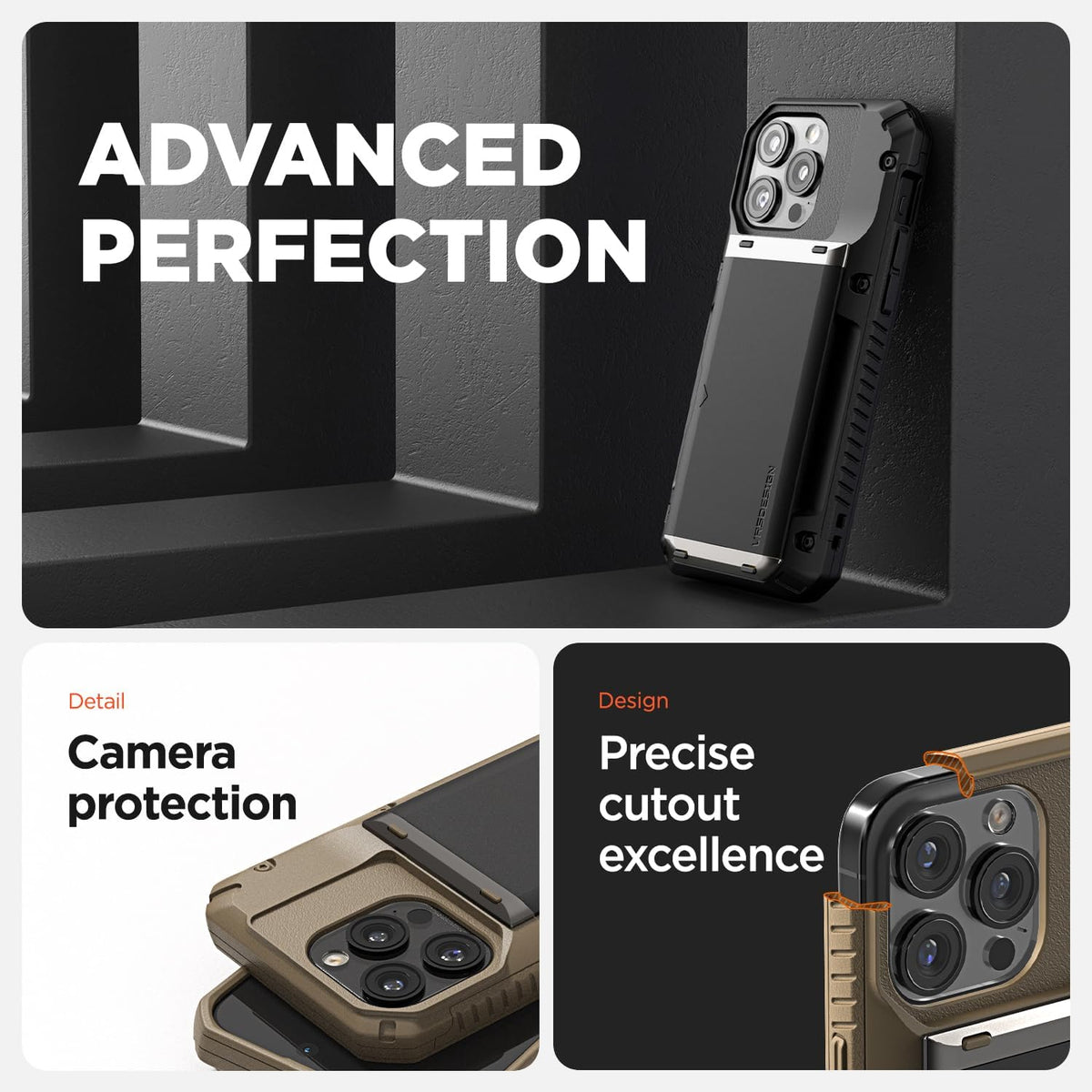 VRS DESIGN Damda Glide Pro Phone Case for iPhone 14 Pro Max, Sturdy Semi Auto Wallet, 4 Cards, Case with Card Slot Holder