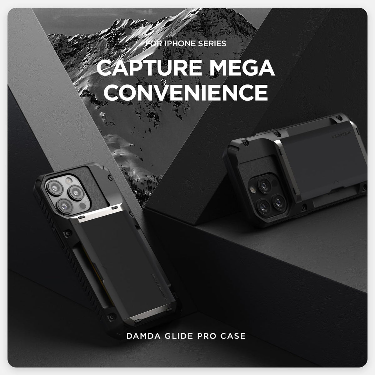 VRS DESIGN Damda Glide Pro Phone Case for iPhone 14 Pro Max, Sturdy Semi Auto Wallet, 4 Cards, Case with Card Slot Holder