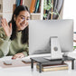 WALI Computer Monitor Stand for Desk, Adjustable Laptop Riser, Desk Monitor Stand Underneath Storage for Office, Home (Black)