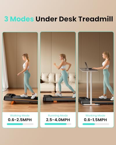 Walking Pad, Under Desk Treadmill with Incline for Home Office 2.5HP Portable Walking Treadmill with 265 Lbs Weight Capacity Walking Machine
