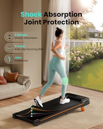 Walking Pad, Under Desk Treadmill with Incline for Home Office 2.5HP Portable Walking Treadmill with 265 Lbs Weight Capacity Walking Machine