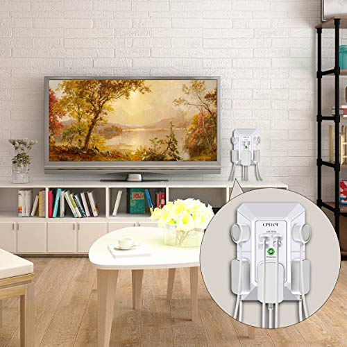 Wall Charger, Surge Protector, QINLIANF 5 Outlet Extender with 4 USB Charging Ports (4.8A Total) 3-Sided 1680J Power Strip Multi Plug Adapter Spaced