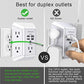 Wall Charger, Surge Protector, QINLIANF 5 Outlet Extender with 4 USB Charging Ports (4.8A Total) 3-Sided 1680J Power Strip Multi Plug Adapter Spaced