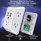 Wall Charger, Surge Protector, QINLIANF 5 Outlet Extender with 4 USB Charging Ports (4.8A Total) 3-Sided 1680J Power Strip Multi Plug Adapter Spaced
