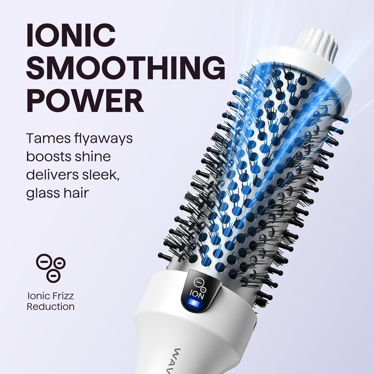 Wavytalk Blowout Boost Thermal Brush, 1.5 inch Heated Round Brush for Blowout Look, Negative Ion Technology, Ceramic Tourmaline (White)