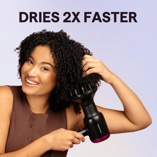 Wavytalk Hair Dryer with Diffuser, Blown Away Ionic Hair Dryer for Curly Hair with Comb, 1875W Fast Drying Blow Dryer with Ceramic Technology (Black)