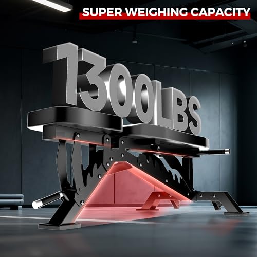 Weight Bench, Adjustable Workout Bench for Home Gym Full Body Workout, 1300LBS Weight Capacity Bench Press, Flat/Incline Bench