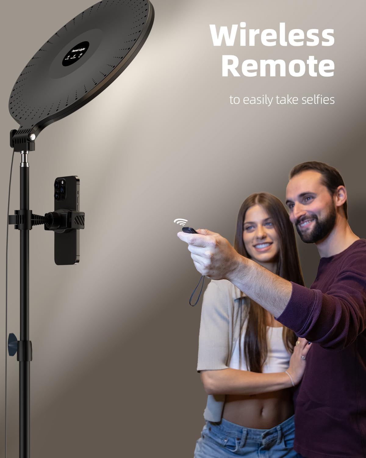 Weilisi 10.5" Ring Light with 69" Tripod Stand and Phone Holder Kit, Full-Screen Zoom Lighting for Video Recording, Makeup, Live Stream
