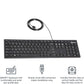 Wired QWERTY Keyboard, Full-Sized, Black