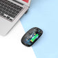 Wireless Bluetooth Mouse Rechargeable Laptop Mice with LED Use Portable(BT5.2 and USB 2.4G) Dual Mode Connection Silent Slim Computer Mouse (Black)