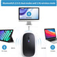 Wireless Bluetooth Mouse, Rechargeable, LED, Silent, Ultra-thin Design (Bluetooth 5.2 and 2.4GHz USB Receiver) - Portable Computer Mouse (Black)