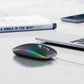 Wireless Bluetooth Mouse, Rechargeable, LED, Silent, Ultra-thin Design (Bluetooth 5.2 and 2.4GHz USB Receiver) - Portable Computer Mouse (Black)