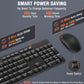 Wireless Keyboard and Mouse Combo, EDJO Silent Full Size Cordless USB Keyboard Mouse, 2.4GHz Lag-Free, Long Battery Life, for Computer (Black, 1 Pack)