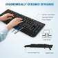 Wireless Keyboard and Mouse Combo, Full-Sized 2.4GHz Wireless Keyboard with Comfortable Palm Rest and Optical Wireless Mouse for Windows (Black)