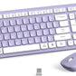 Wireless Keyboard and Mouse Combo, Full-Sized Wireless Keyboard and Adjustable DPI Mouse, 2.4GHz USB Receiver, Silent Keyboard and Mouse (Purple)