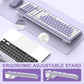 Wireless Keyboard and Mouse Combo, Full-Sized Wireless Keyboard and Adjustable DPI Mouse, 2.4GHz USB Receiver, Silent Keyboard and Mouse (Purple)