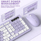 Wireless Keyboard and Mouse Combo, Full-Sized Wireless Keyboard and Adjustable DPI Mouse, 2.4GHz USB Receiver, Silent Keyboard and Mouse (Purple)