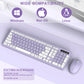 Wireless Keyboard and Mouse Combo, Full-Sized Wireless Keyboard and Adjustable DPI Mouse, 2.4GHz USB Receiver, Silent Keyboard and Mouse (Purple)
