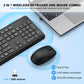 Wireless Keyboard and Mouse Combo, Full Size Silent Ergonomic Keyboard and Mouse, Long Battery Life, Optical Mouse