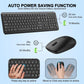 Wireless Keyboard and Mouse Combo, Full Size Silent Ergonomic Keyboard and Mouse, Long Battery Life, Optical Mouse