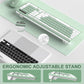 Wireless Keyboard and Mouse Combo, Full-Sized Wireless Keyboard and Adjustable DPI Mouse, 2.4GHz USB Receiver, Silent Keyboard (Avocado Green)