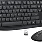Wireless Keyboard and Mouse Combo, Lovaky 2.4G Full-Sized Ergonomic Keyboard Mouse, 3 DPI Adjustable Cordless USB Keyboard and Mouse (1 Pack, Black)