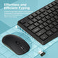 Wireless Keyboard and Mouse Combo, Lovaky 2.4G Full-Sized Ergonomic Keyboard Mouse, 3 DPI Adjustable Cordless USB Keyboard and Mouse (1 Pack, Black)