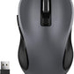 WisFox 2.4G Wireless Mouse for Laptop, Ergonomic Computer Mouse with USB Receiver and 3 Adjustable Levels, 6 Button Wireless Mice (Grey)