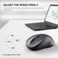 WisFox 2.4G Wireless Mouse for Laptop, Ergonomic Computer Mouse with USB Receiver and 3 Adjustable Levels, 6 Button Wireless Mice (Grey)