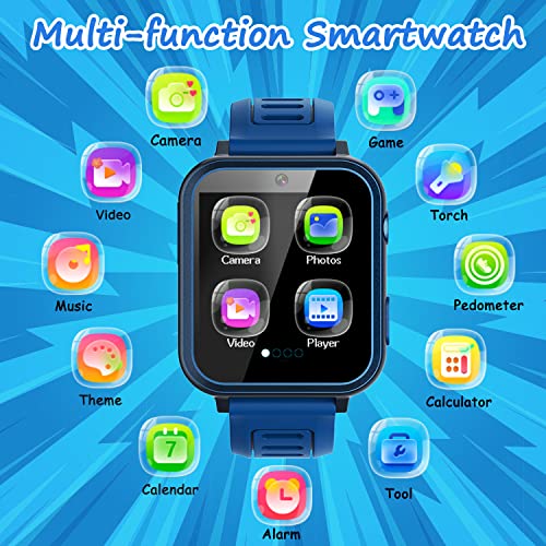 Wiszodet Kids Smart Game Watch with 39 Games HD Touch Screen Video Camera Music Player Pedometer Flashlight Alarm Clock 12/24 hr